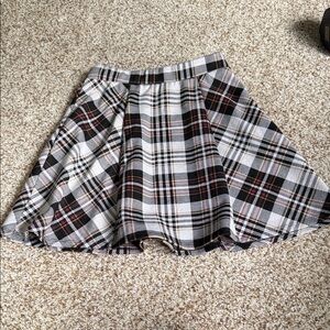 Altar'd State Black, White & brown Plaid Circle Skirt